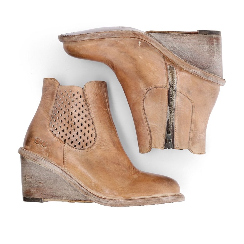 Bed Stu Countess Booties Tan Rustic Size 8